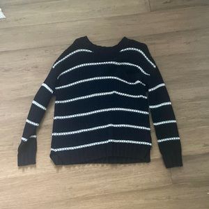American Eagle Black and White Striped Sweater